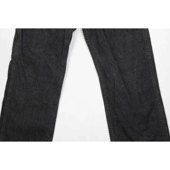 Vintage 90s Ralph Lauren Mens 34x34 Faded Baggy Wide Leg Carpenter Jeans Black